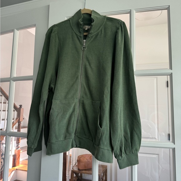NWT Madewell Garment-Dyed Terry Zip-Up Sweatshirt - Picture 2 of 7